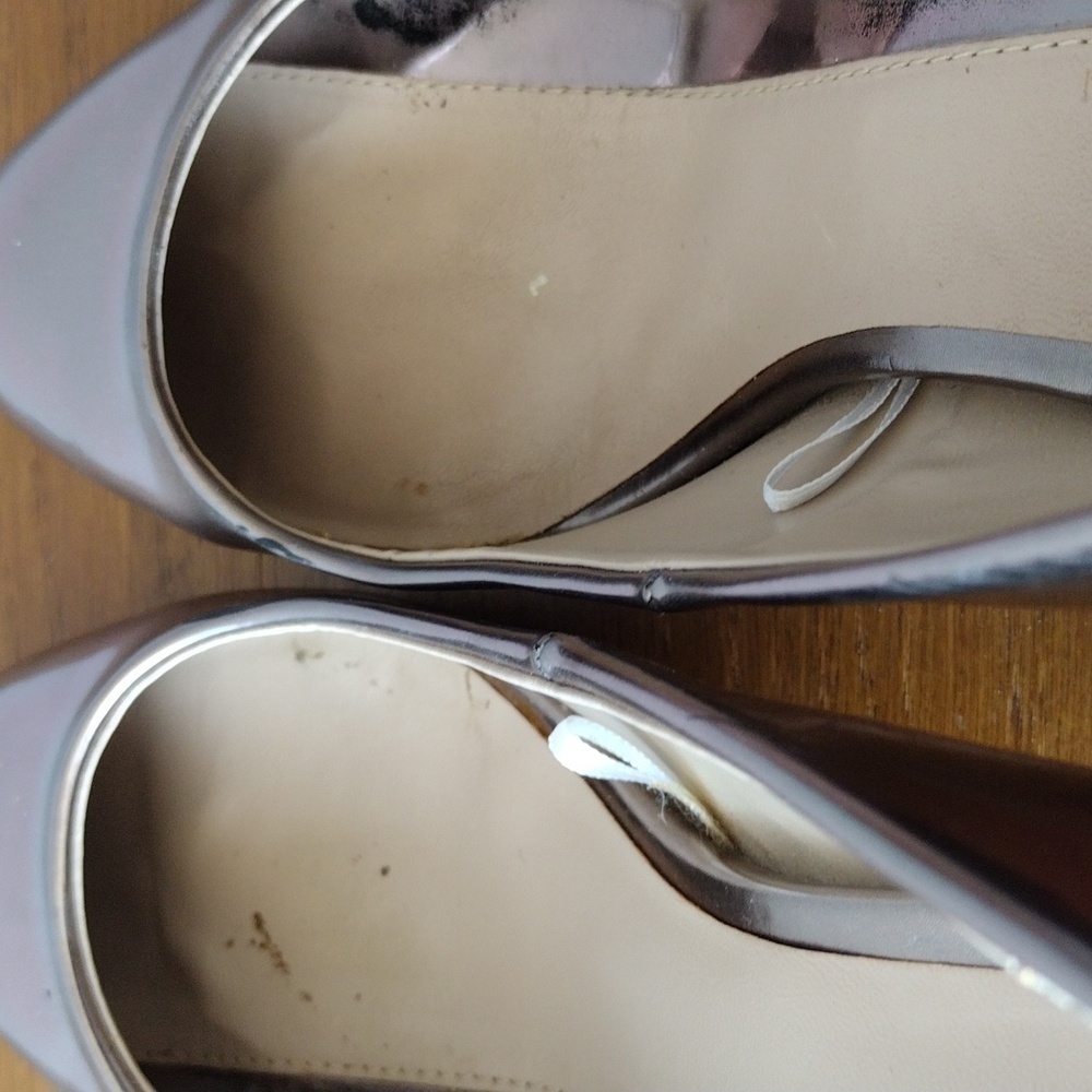 Zara Rose Gold Metallic Block Heel Pumps Square Toe Size 40 US 9 Wedding - Picture 9 of 11